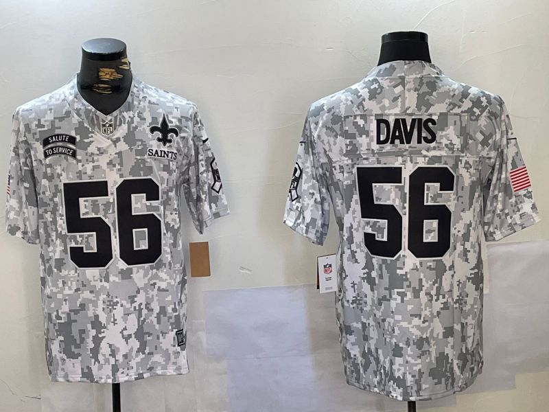 Men New Orleans Saints #56 Davis Nike Arctic Camo 2024 Salute to Service Limited NFL Jersey style 1->new orleans saints->NFL Jersey